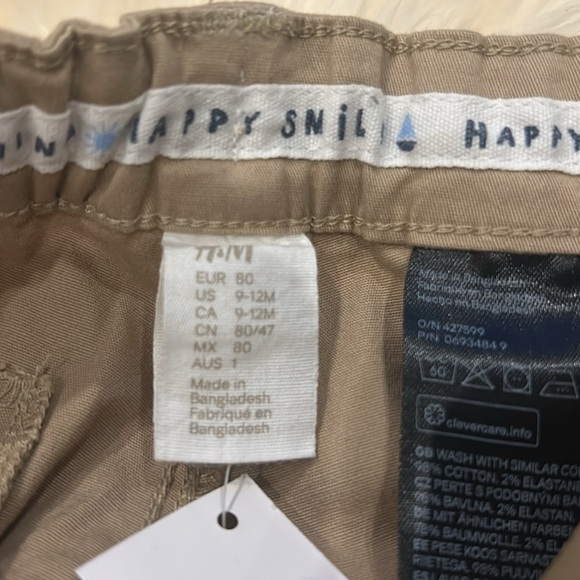 H&M Khaki Pants with Elastic Waistband Size 9-12M - Picture 4 of 7